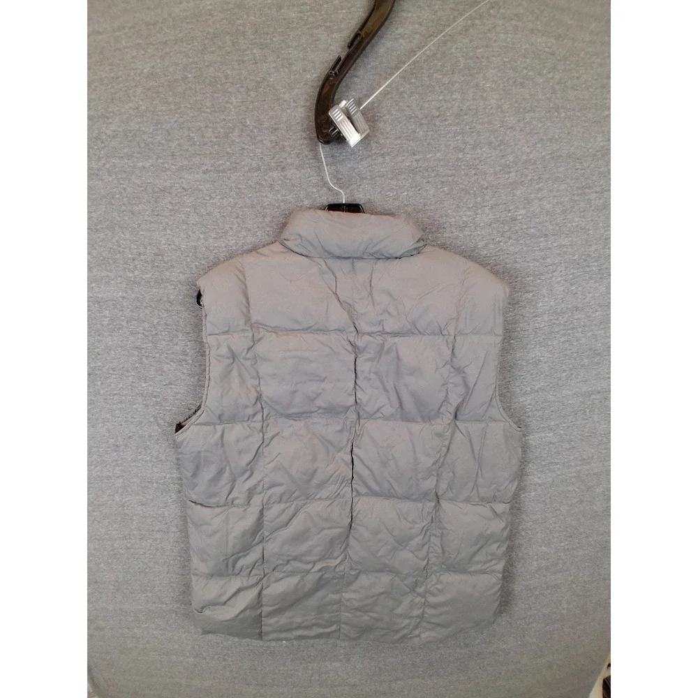 Lands End Mens Jacket Medium Gray Goose Down Puffer Vest Gorp Hiking‎ Casual